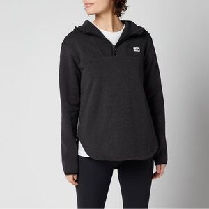The North Face Women's Crescent Pop Over Quarter Zip Hoodie Charcoal Gray